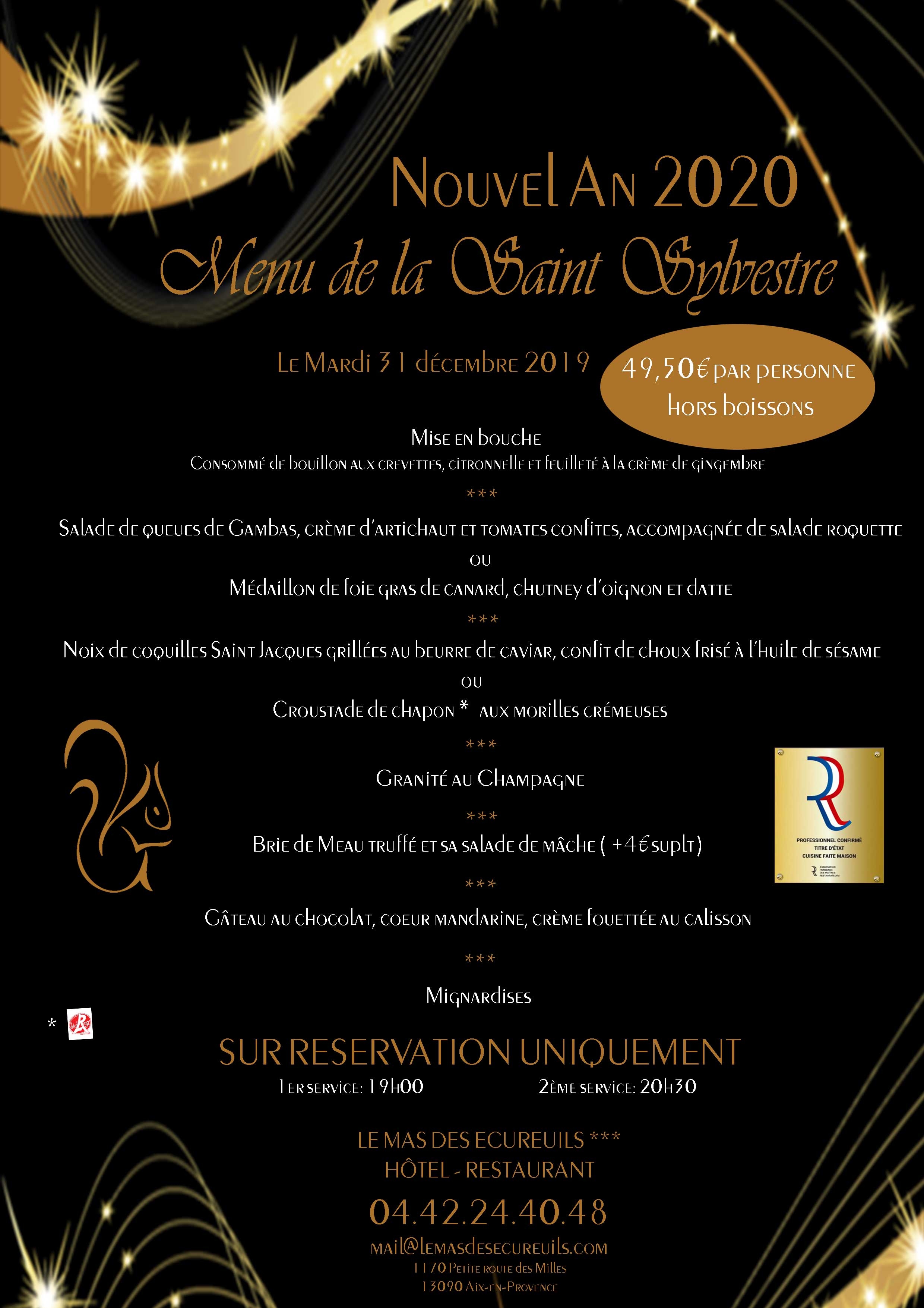 Menu du Nouvel An